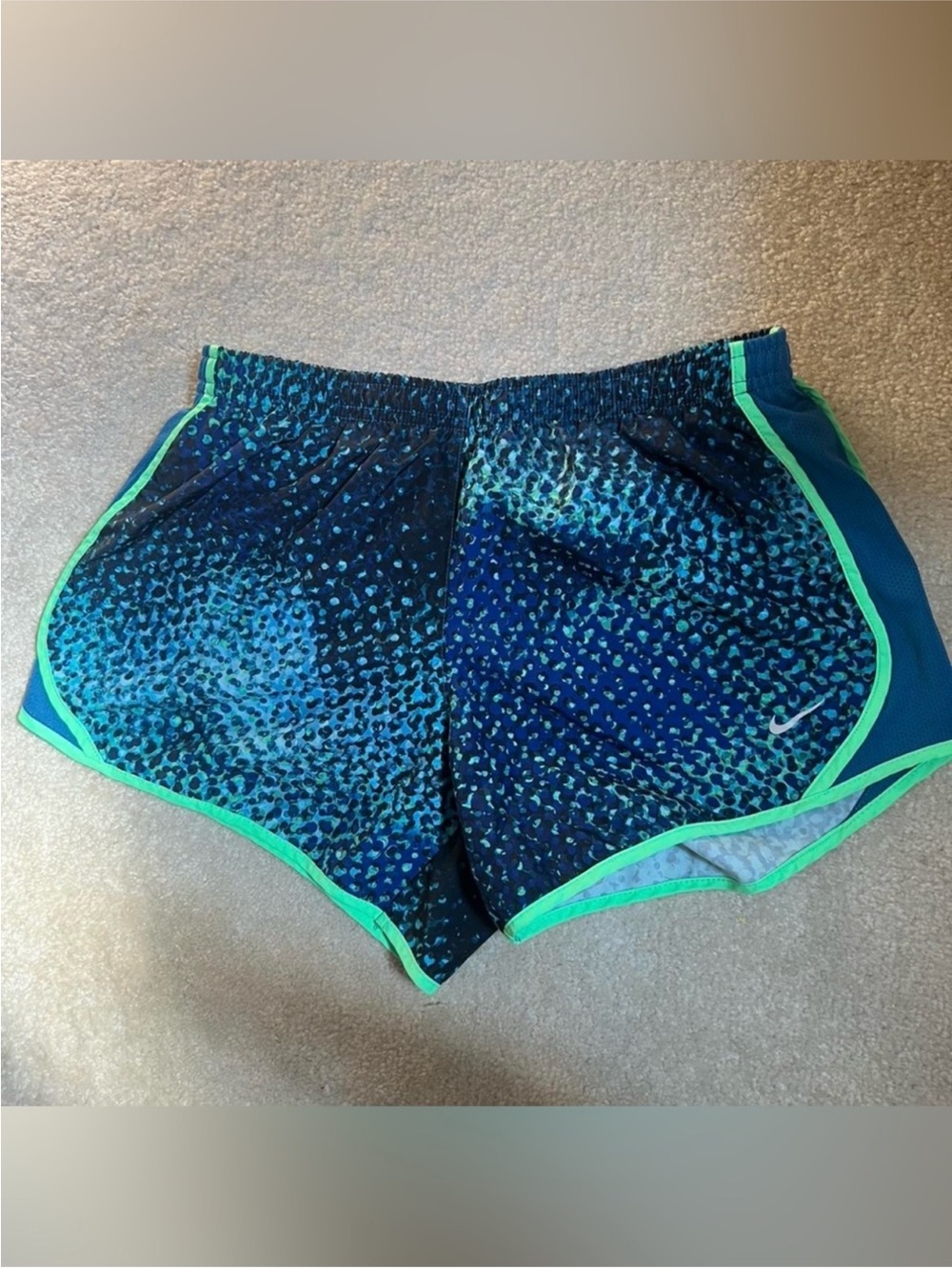Nike Youth Girl’s Blue & Teal Speckled Running Shorts ~ Size L